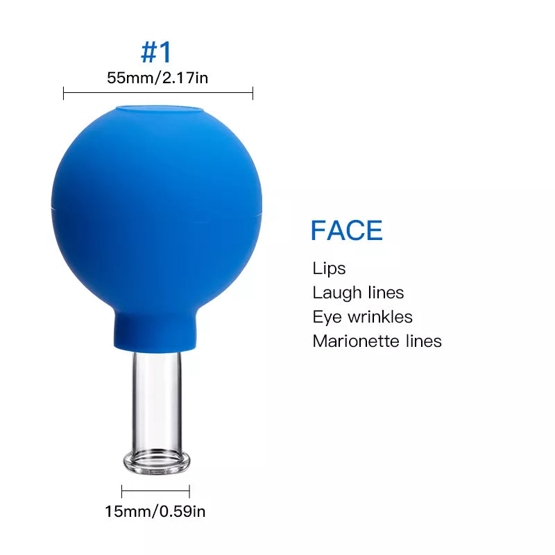 Rubber Face Massager Vacuum Cupping Face Skin Lifting Facial Cups Anti Cellulite Cup Anti-Wrinkle Cupping Therapy Facial Tool