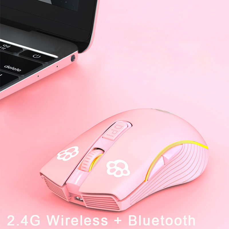 Wireless Mouse Rechargeable Bluetooth Silent Ergonomic Computer 2400 DPI for iPad Mac Tablet Macbook Air Laptop PC Gaming Office