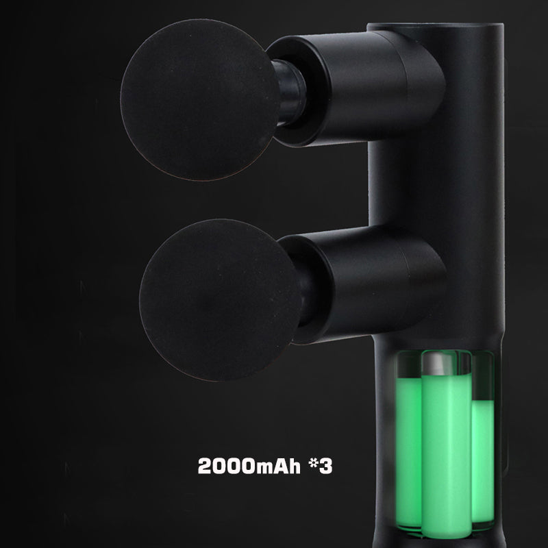 Dropshipping Double Head Pocket Gun Massager Power Booster Deep Tissue Percussion Muscle Fascia Double Dual Head Massage Gun