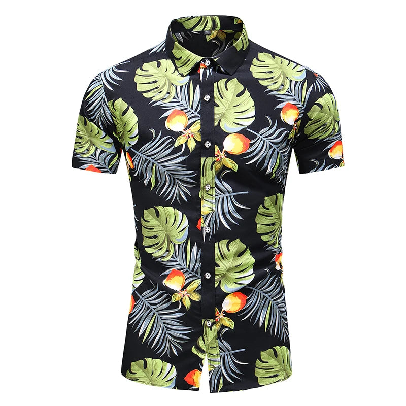 2023 New Fashion Casual Men's Shirt Short Sleeve Print Hawaii Shirt Men Summer New Design Mens Beach Shirts Men Flower Shirt 7XL
