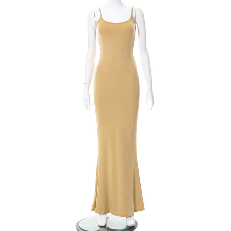 2022 Summer Skims Dresses Casual Slim Fit Sling Soft Lounge Tight Slim Bodycon Long Maxi Slip Dress