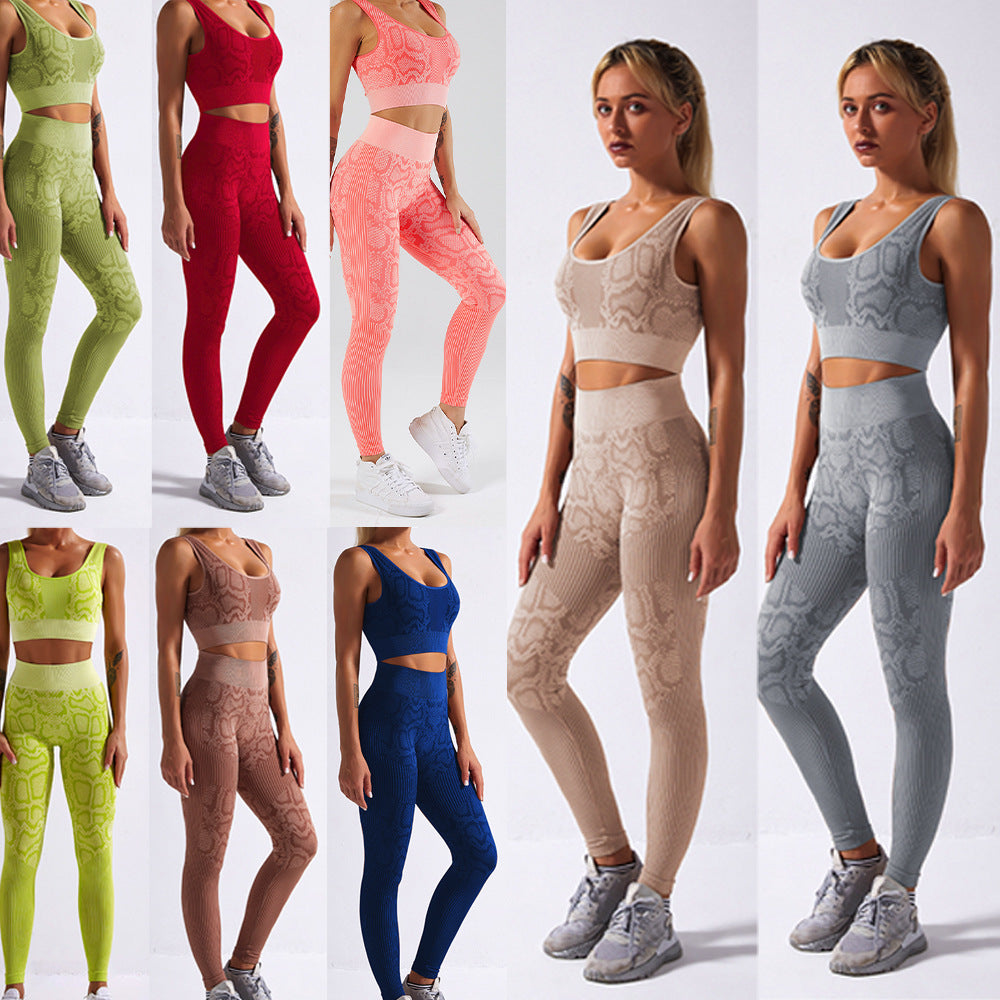 Leopard Print Women  Seamless Workout Plus Size Fitness Wear Workout Gym Sports Yoga Sets