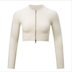 Sports Fitness & Yoga Wear Seamless Knitted Outdoor Workout Gym Fitness 5PCS Sets Long Sleeve Crop Top Bra Shorts Leggings