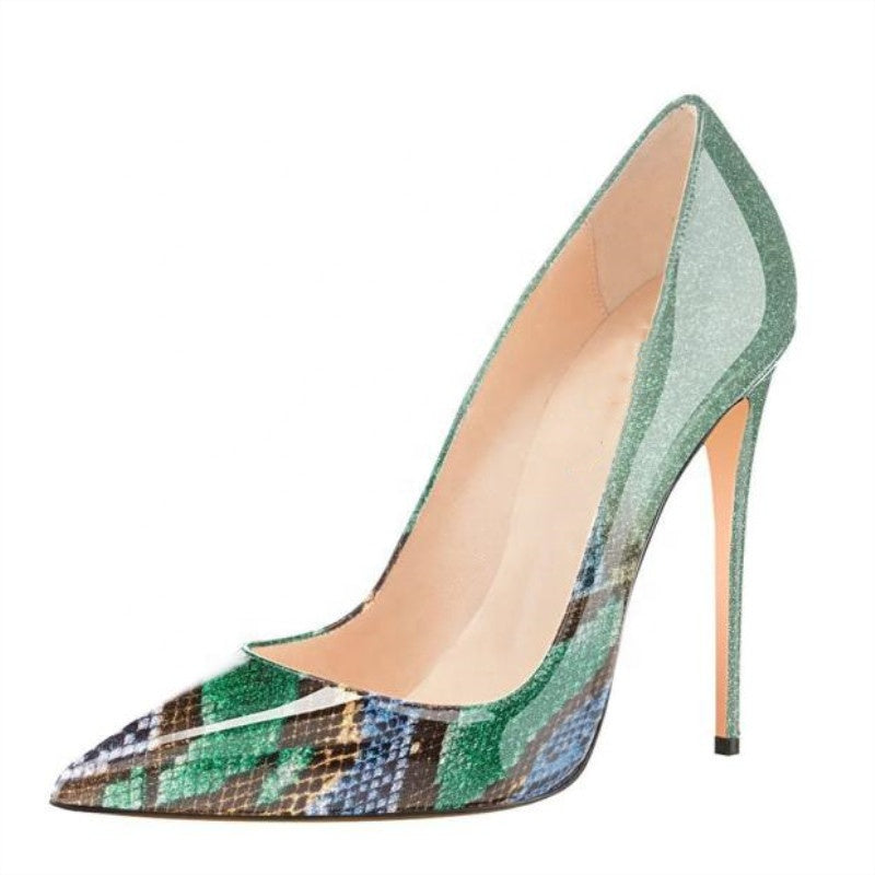 Classic Pointed Toe Stiletto Heel Pumps Women 12 Cm High Heels