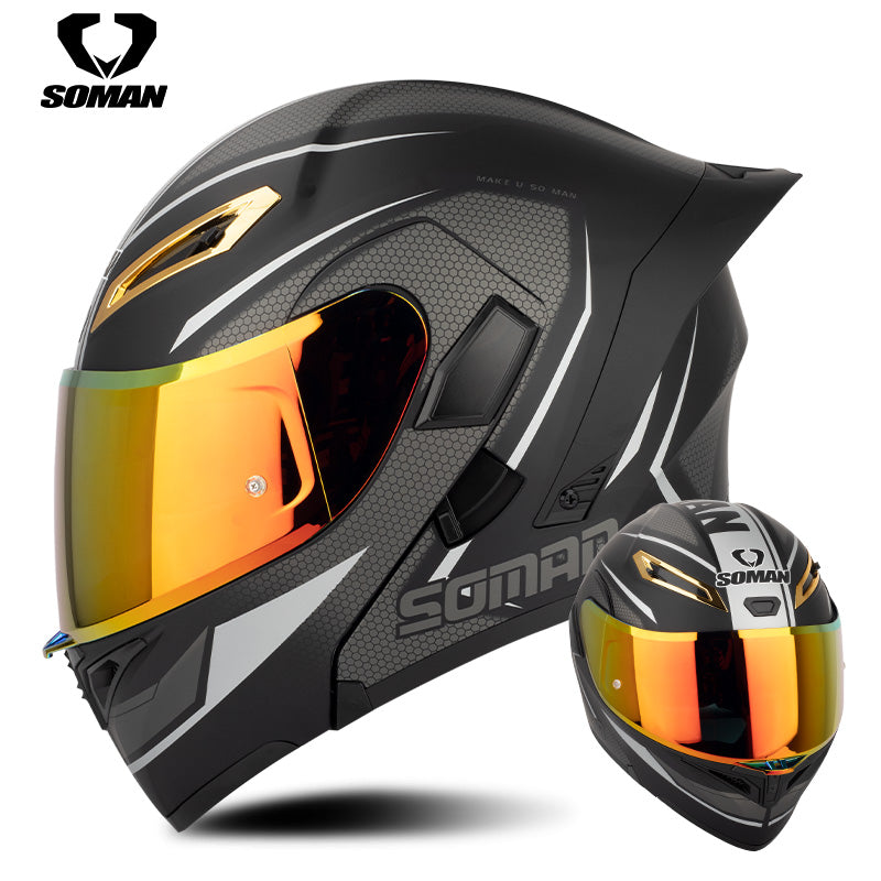 Dot Approved Double Sun Visor Flip Up Motorcycle Riding Helmets Open Face Motocross Racing Helmet Full Face Motorbike Helmet