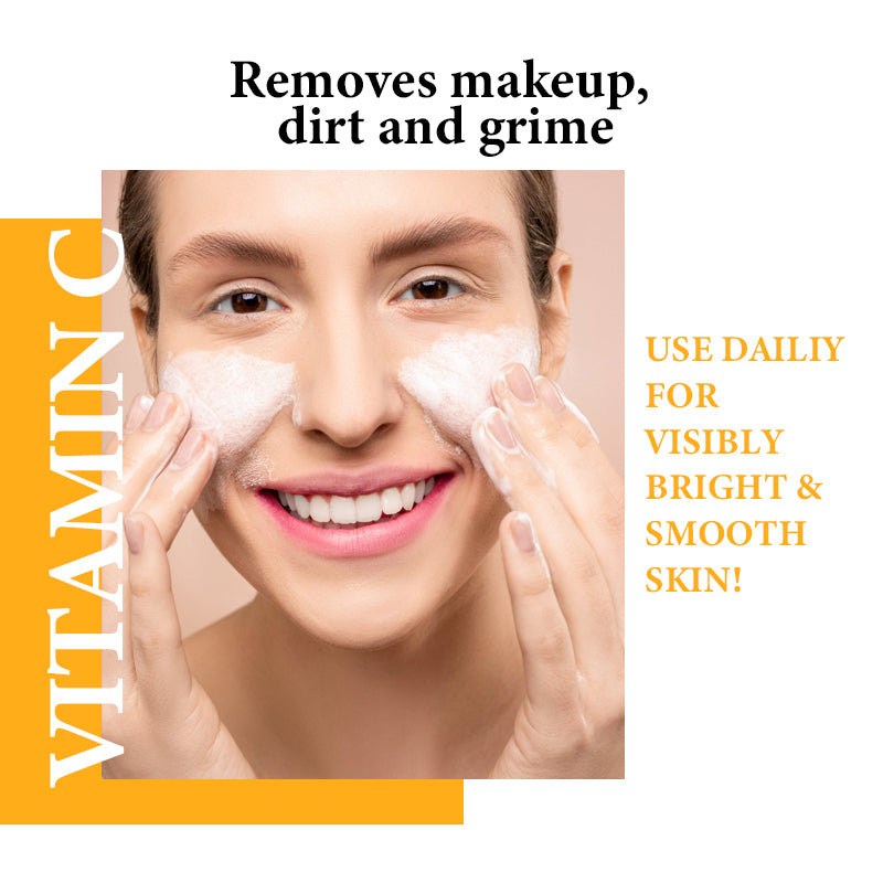 Private Label Lightening Organic Facial Cleanser Vitamin C Acne Face Wash With Aloe Vera Green Tea