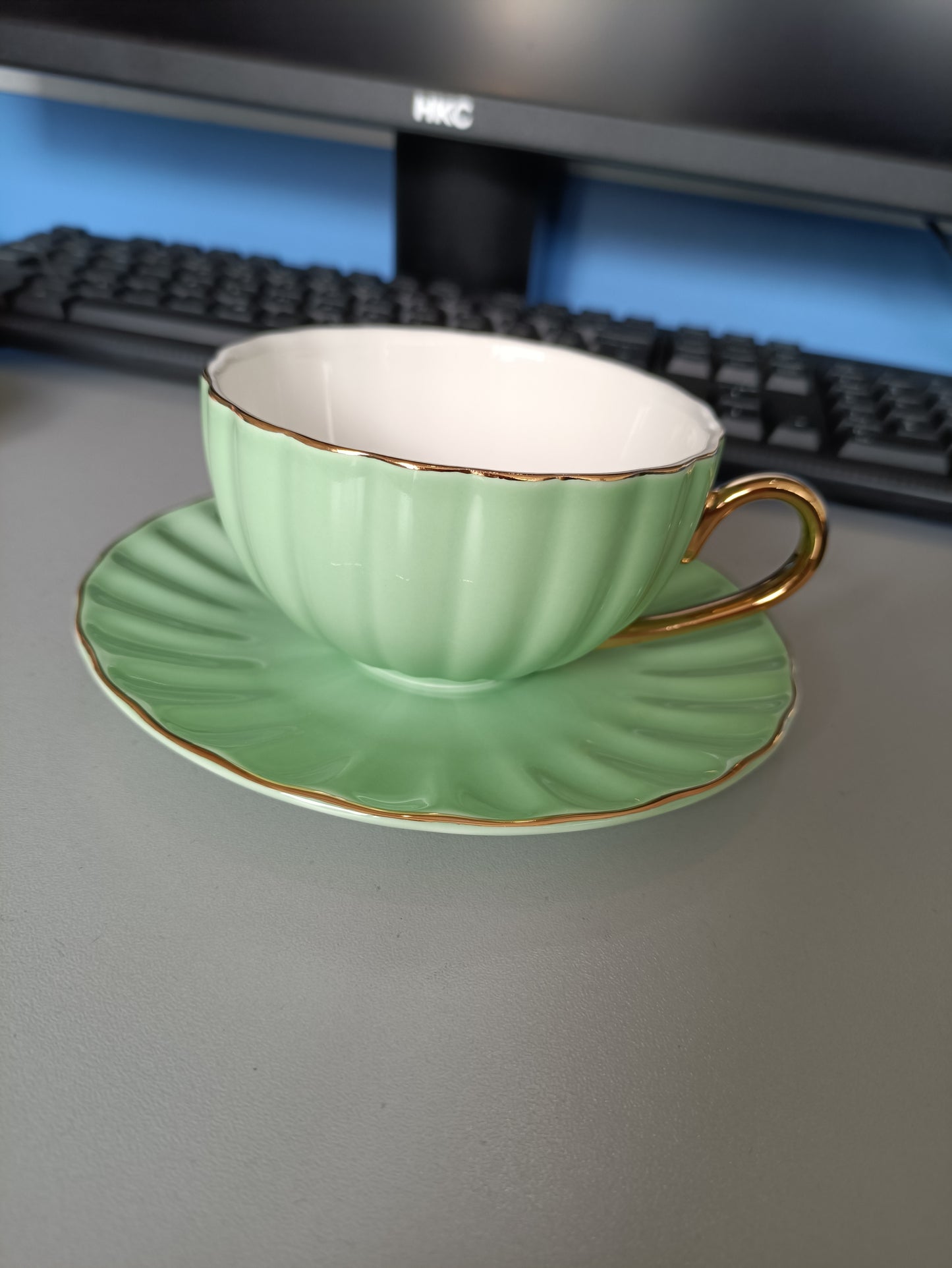 Coffee Cups and Saucers With Gold Trim Cappuccino Cups Ceramic Cup