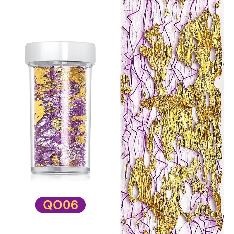Gold Aluminum Foils 3D Mesh Nail Stickers Stripe Line Nail Art Decal Wraps Slider Manicure DIY Nail Art Decoration Accesorios