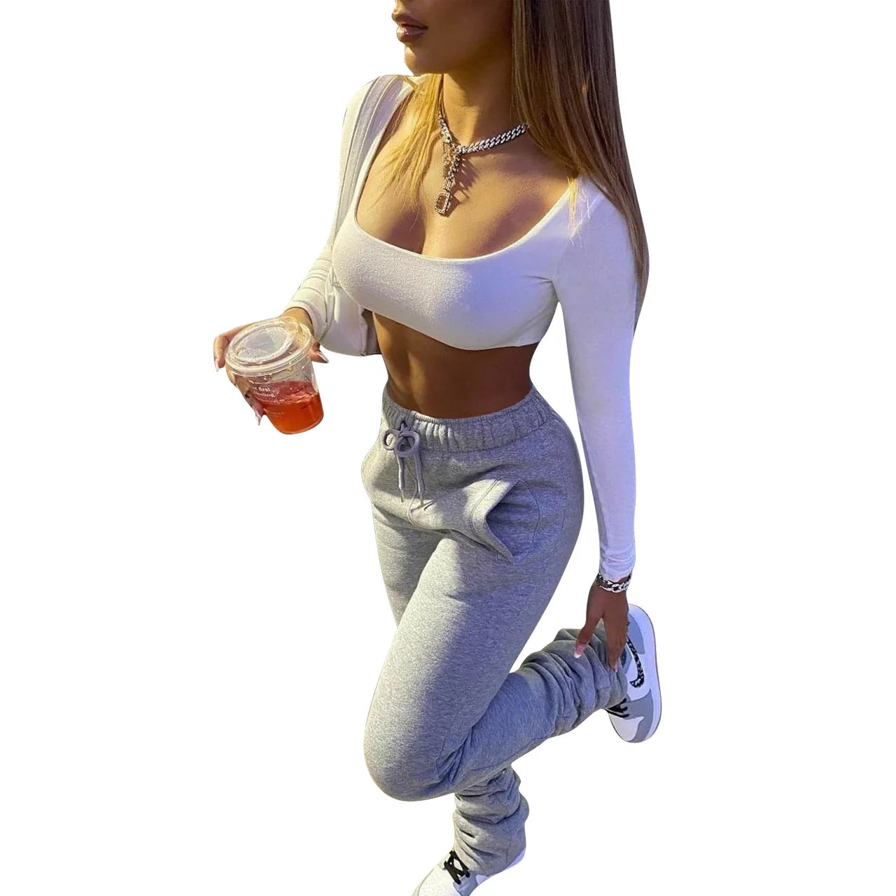 Best Selling Quality 9 Colors Winter Jogger Pants Women Fashionable Stacked Pants Fall  Sweat Stacked Leggings