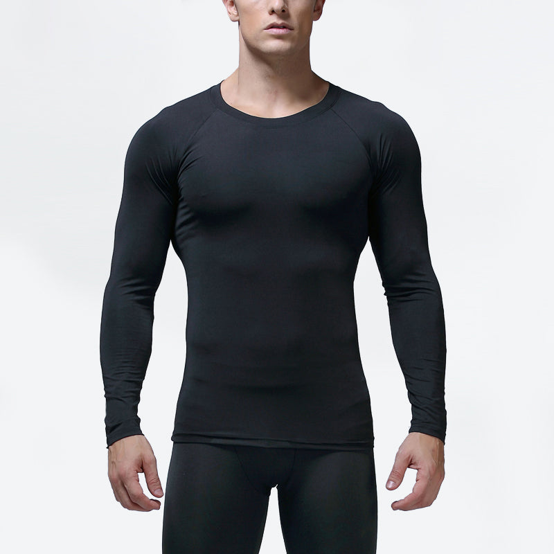 Custom Long Sleeve Clothing Men T-Shirt Tracksuits for Men Fitness Training Wear Polyester Black Sportswear Fitness & Yoga Wear
