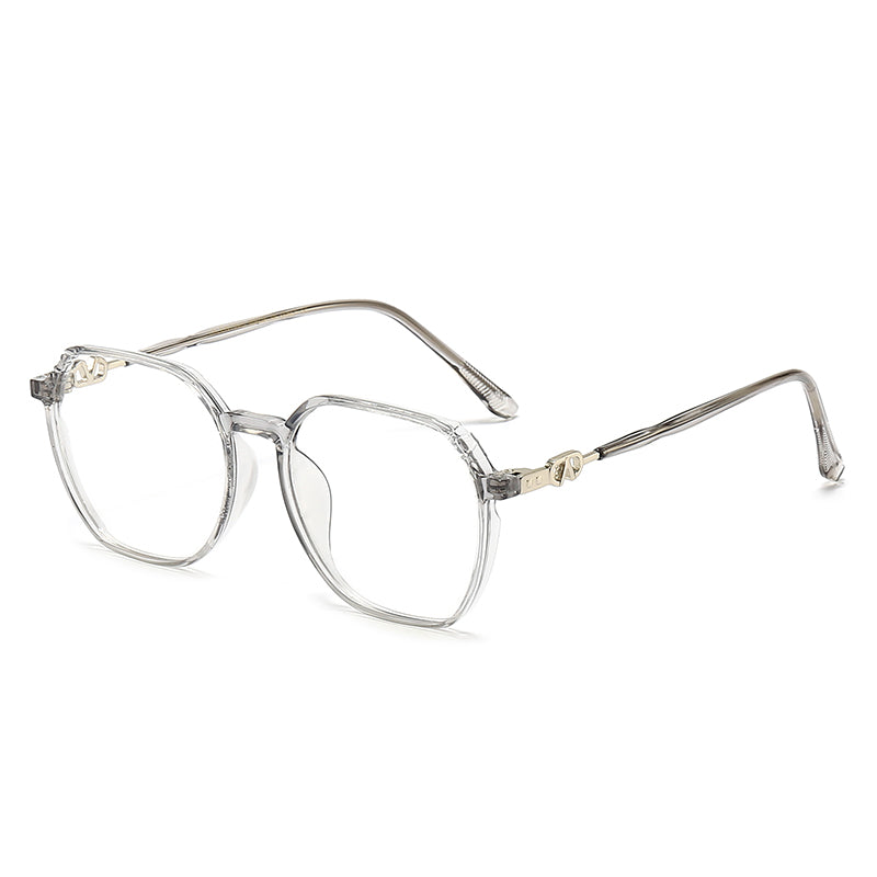 2021 Popular Fashion Sunglasses Retro Hexagonal Frame Glasses Tr90 Frame Plain Glass Spectacles Men's Women's Unisex Glasses