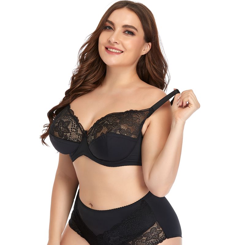 Customized Female E Cup Size Lace Bra Brief Set Lingerie Women's Plus Size Underwear Pantie and Bra Sets