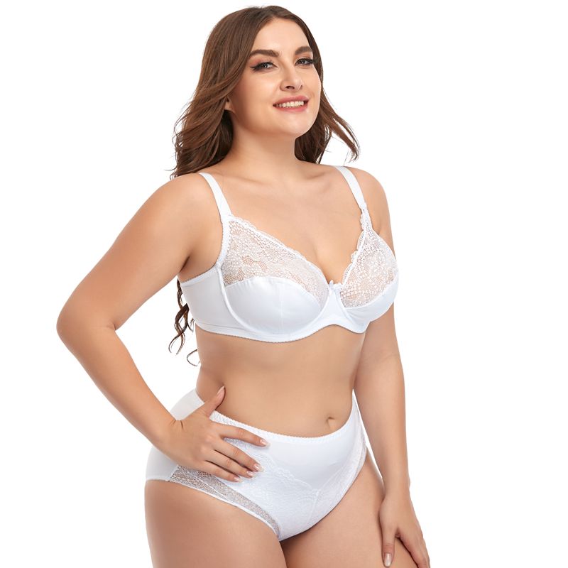 Customized Female E Cup Size Lace Bra Brief Set Lingerie Women's Plus Size Underwear Pantie and Bra Sets