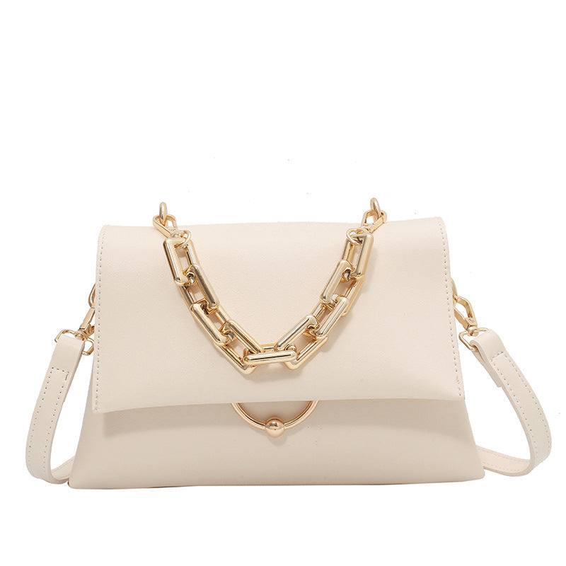Luxury Women Bag Brand Thick Chain Flap Leather Handbag Female Crossbody Bag Soft Leather Women Totes Bags Ladys Purse