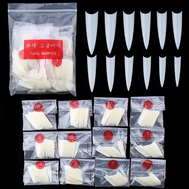 Long Coffin Stiletto Fake Nails ABS New Design Ballerina Nail Art Tips Clear/Natural Fake Nails Tips