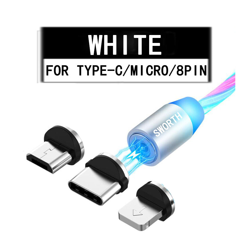Magnetic Luminous Charging Cable Magnetic Charging Cable 3 in 1 Magnetic Usb Cable