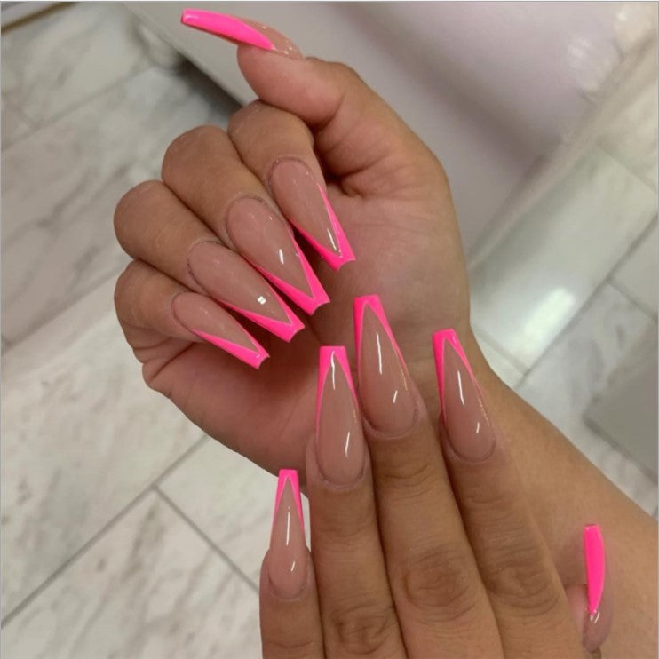 2021 Summer Style Press on Nails Acrylic Coffin Nail Tips