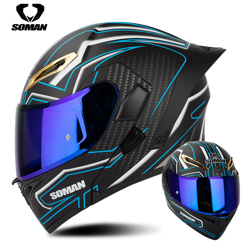 Dot Approved Double Sun Visor Flip Up Motorcycle Riding Helmets Open Face Motocross Racing Helmet Full Face Motorbike Helmet