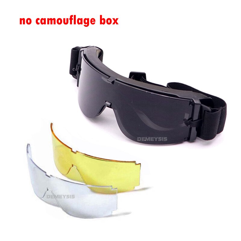 Army Tactical Glasses Airsoft Glasses Paintball Shooting Glasses Windproof Military Tactical Goggles Anti-Uv Protection Glasses