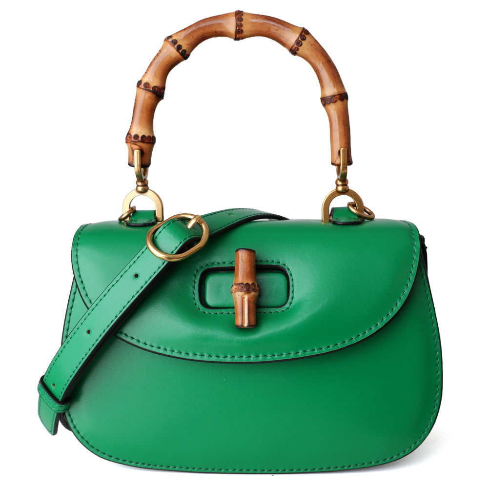 2022  Face Designer Ins Women Crossbody Bag Shoulder Messenger Bag Personality Bamboo Hand-Held Small Square Shape Leather Bag