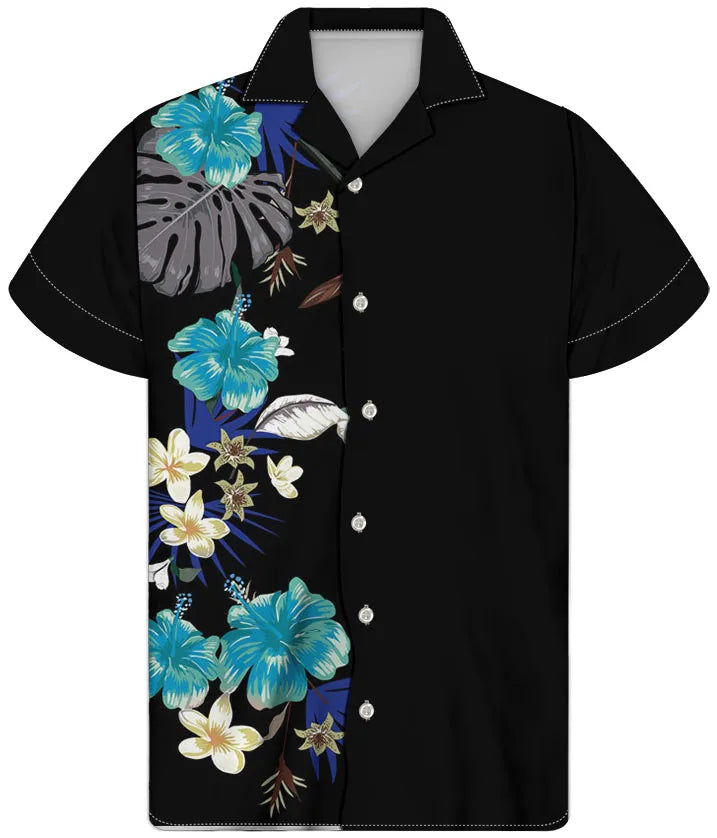 Fancy Gold Shirts for Men Polynesian Tribal Fabric Hawaiian Short Sleeve Shirt Men Summer Clothing for Men's Tropical Tops Shirt