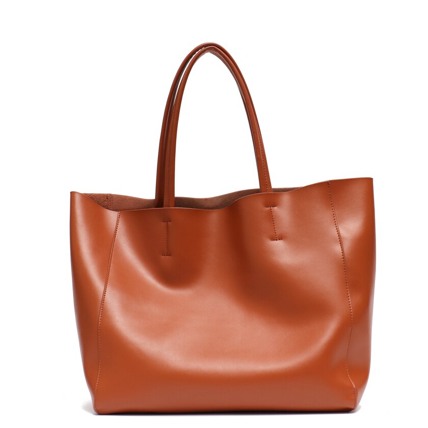 SC Luxury Brand Cow Leather Tote Bags Designer Cowhide Handbags Women Shoulder Bags Fashion Female Large Capacity Liner Bag