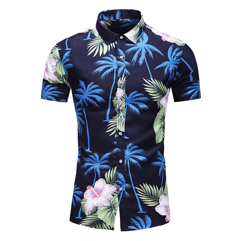 2023 New Fashion Casual Men's Shirt Short Sleeve Print Hawaii Shirt Men Summer New Design Mens Beach Shirts Men Flower Shirt 7XL