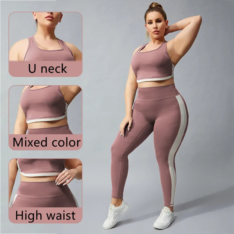 Hot Plus Size Fitness Wear Gym Set Womens Yoga Sets 2023