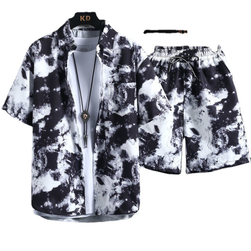 Beachwear Men Clothes Set Short Sleeve Floral Shirt Vacation Resort Hawaiian Shorts Two Piece Man Print Beach Men's Shirts Sets