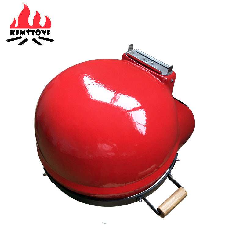 KIMSTONE Automatic Wood-Burning Grill Barbecue Smoke Pizza Oven Small Ceramic Wood L Garden With Big Pizza Plate