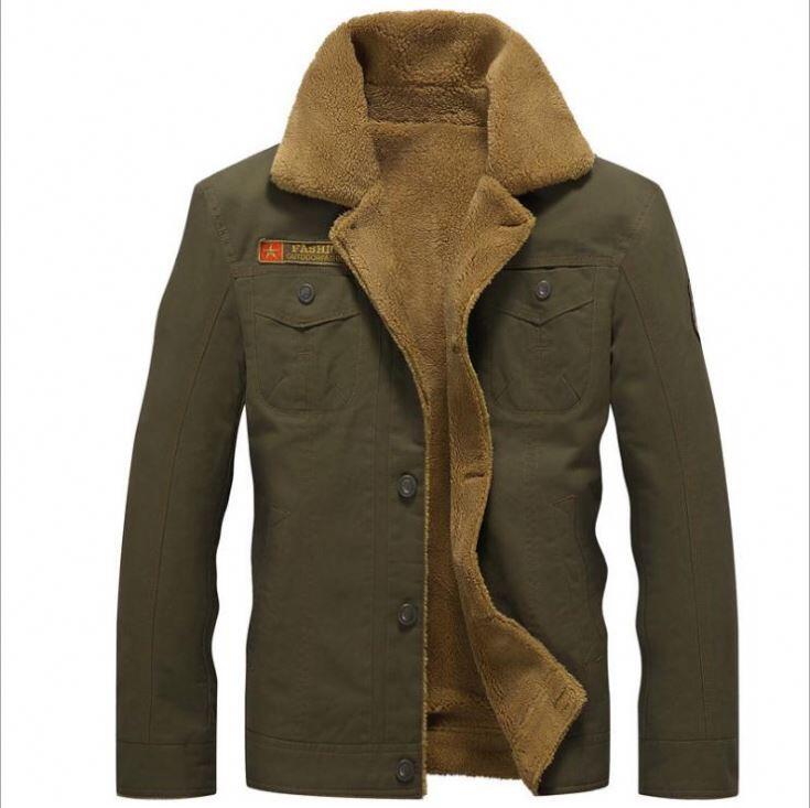 2020 OEM Wholesale Cotton Jacket Winter Men Lapel Plush Thicken Plus Size Jackets Business Gentleman Jeans Jackets Men
