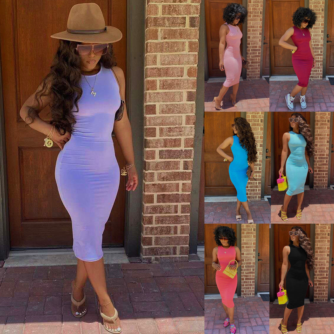 Womens Purple Maxi Dress Summer Casual Bodycon Sexy Sleeveless Pencil Long Dresses