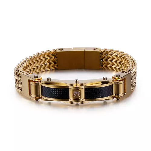 Luxury Gold Color Stainless Steel Link Chain Mesh Bracelets for Men Spulseiras Masculina Metal Male Charm Jewelry Accessory