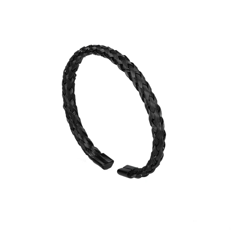Luxury Roman Number Charm Woven Stainless Steel Bracelet Hip Hop Men Jewelry Gold Color Jewelry for  Men Pulseira Bileklik