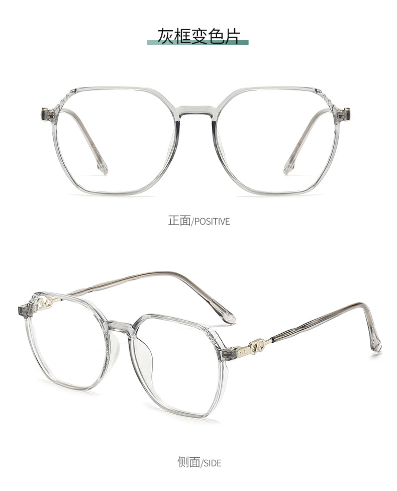 2021 Popular Fashion Sunglasses Retro Hexagonal Frame Glasses Tr90 Frame Plain Glass Spectacles Men's Women's Unisex Glasses