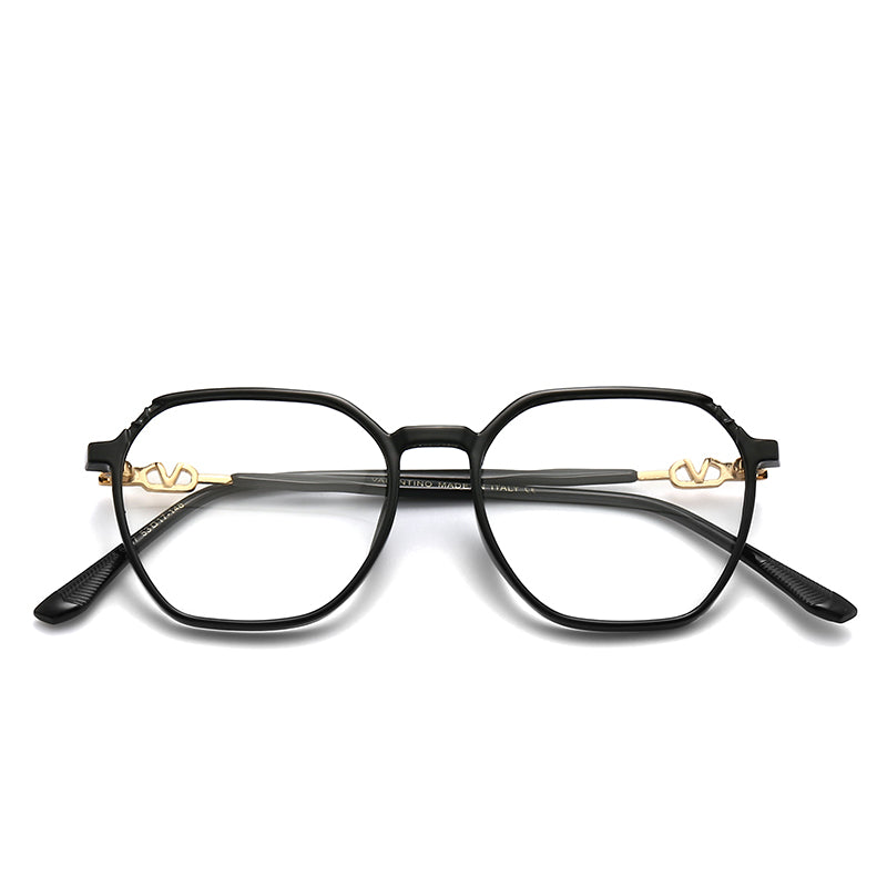 2021 Popular Fashion Sunglasses Retro Hexagonal Frame Glasses Tr90 Frame Plain Glass Spectacles Men's Women's Unisex Glasses