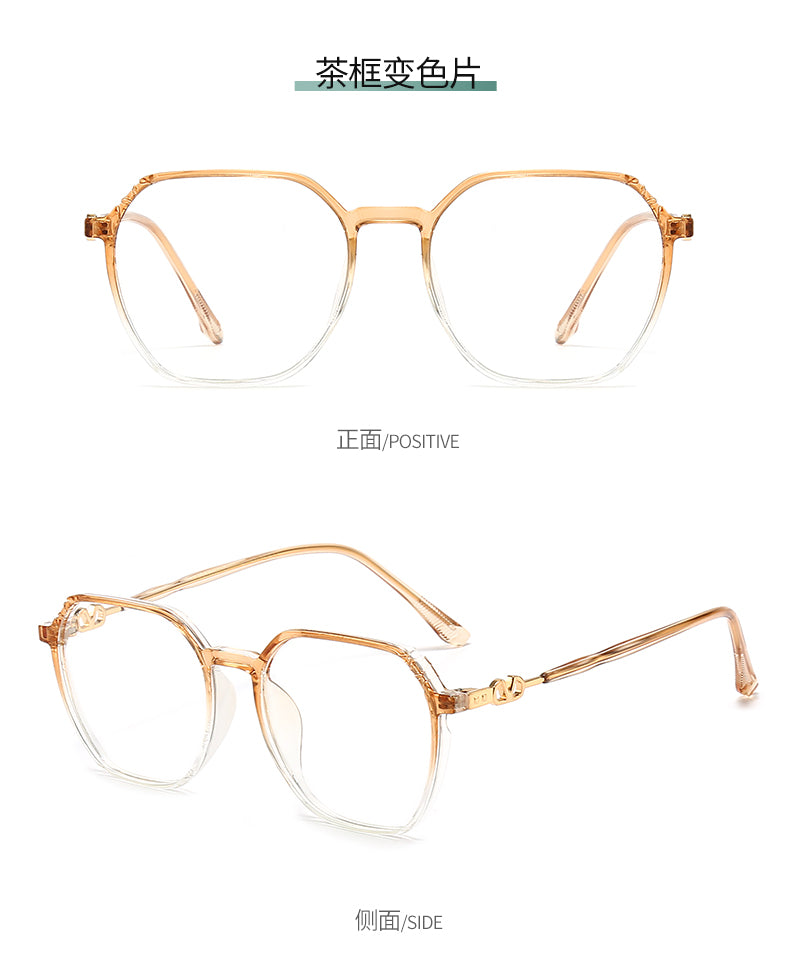 2021 Popular Fashion Sunglasses Retro Hexagonal Frame Glasses Tr90 Frame Plain Glass Spectacles Men's Women's Unisex Glasses