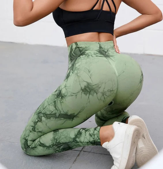 Tie Dye Leggings Stretch Gym Scrunch Butt Wear Women Fitness Leggings Pants