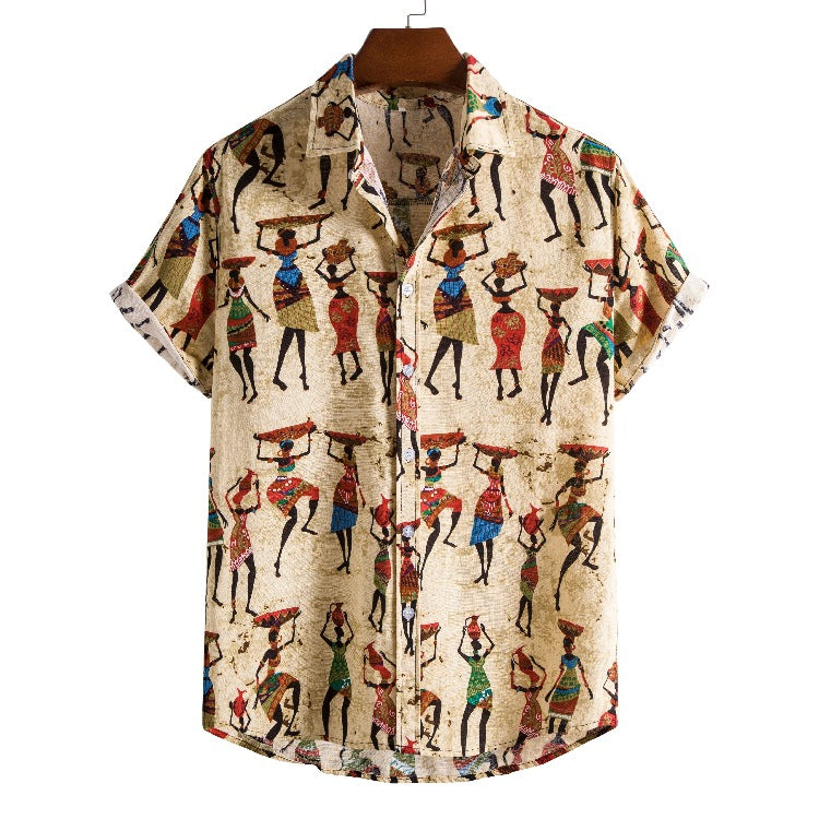 New Summer Fashion Plus Size T-Shirt Short Sleeve Lapel Shirts Loose and Casual Shirt for Men