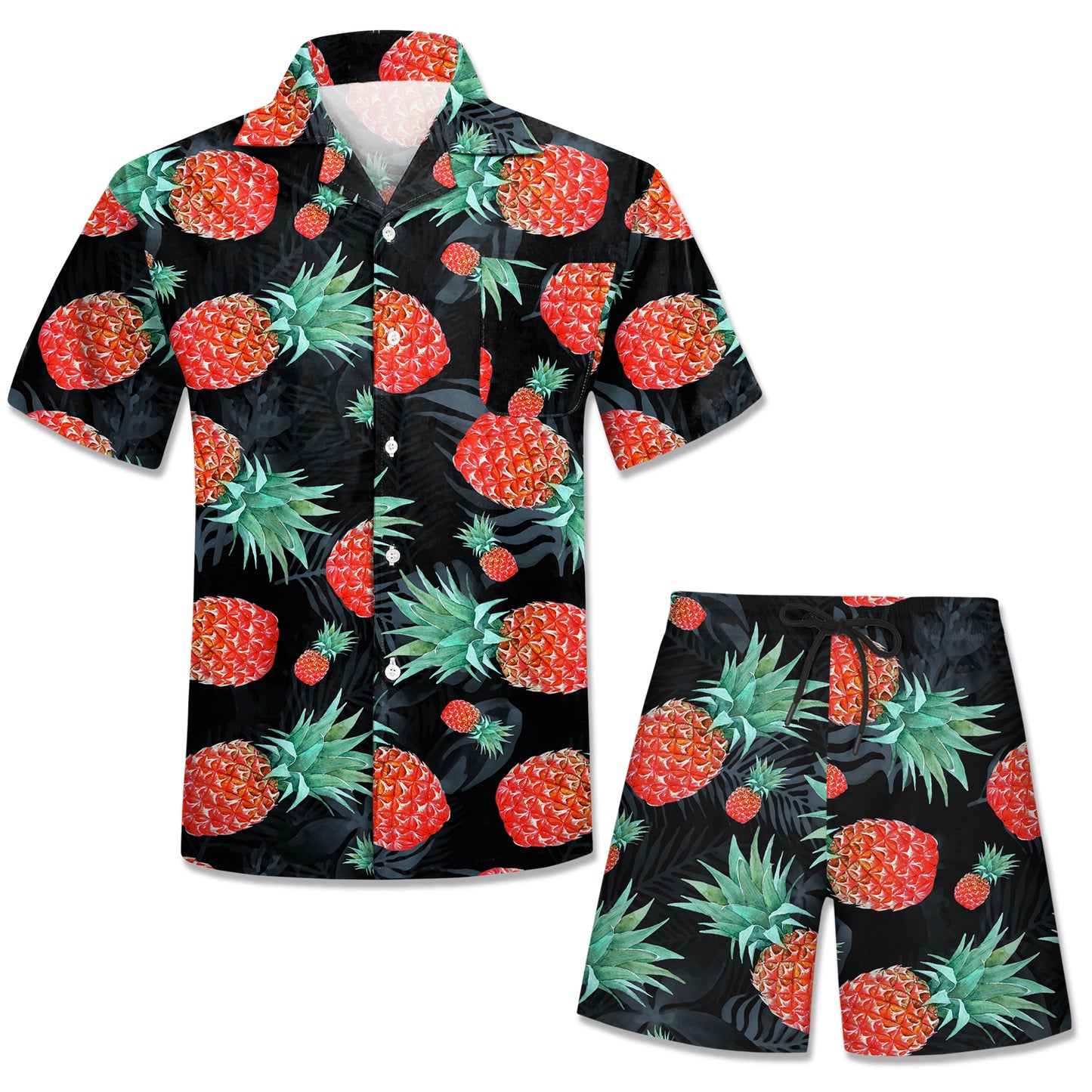 Custom Your Graphic Shirts Men Short Sleeve Two Pieces Set Sublimation Printing Mens Floral Hawaiian Shirt and Shorts Set