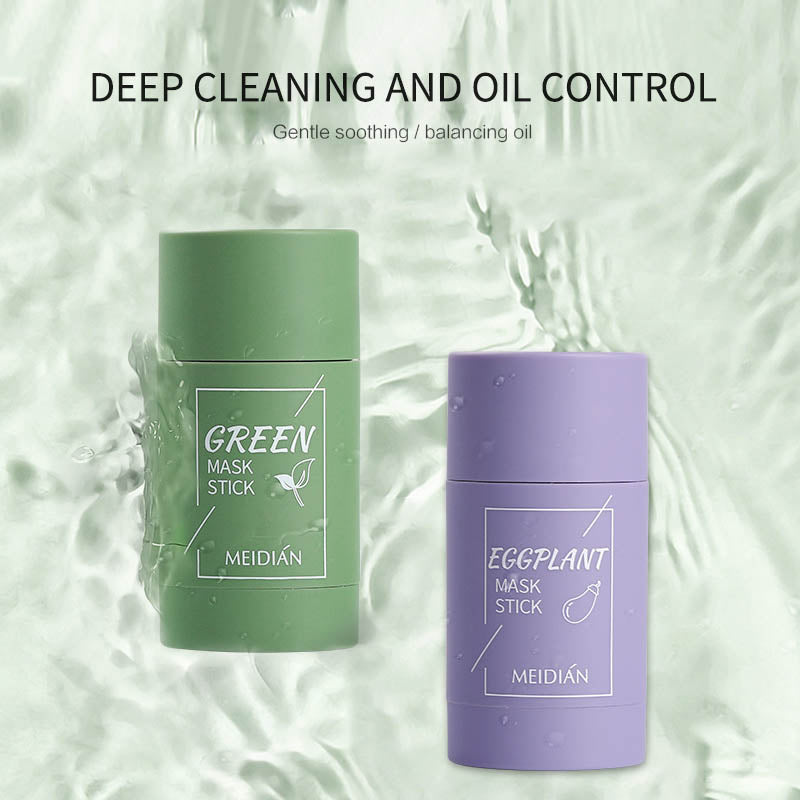 Free Shipping  Green Musk Stick  Green Tea Cleansing Mask Remove Blackhead Mud Mask Purifying Clay Stick Mask