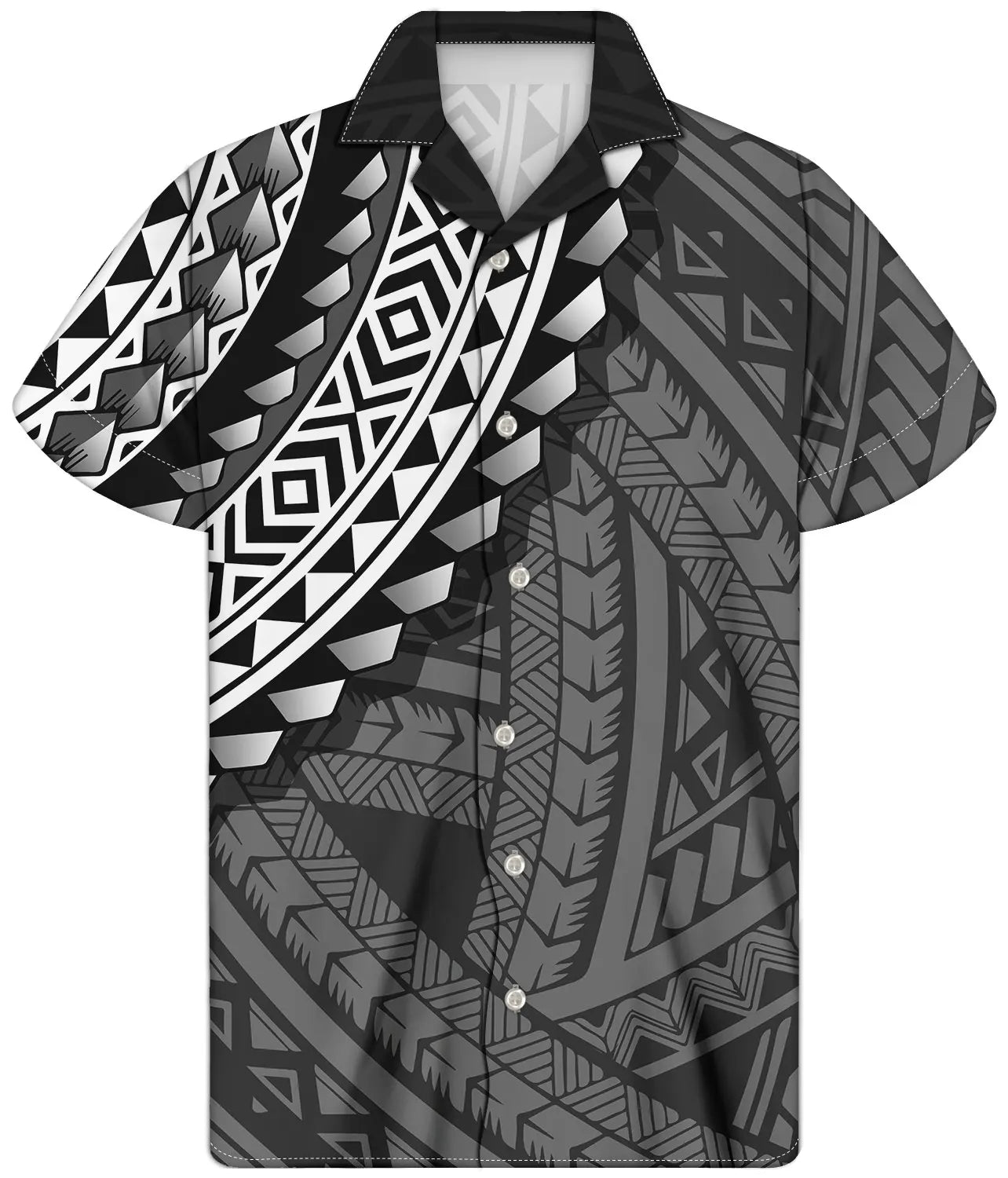 Fancy Gold Shirts for Men Polynesian Tribal Fabric Hawaiian Short Sleeve Shirt Men Summer Clothing for Men's Tropical Tops Shirt