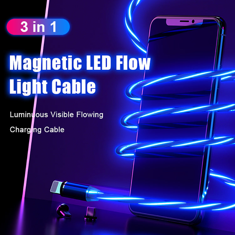 Magnetic Luminous Charging Cable Magnetic Charging Cable 3 in 1 Magnetic Usb Cable