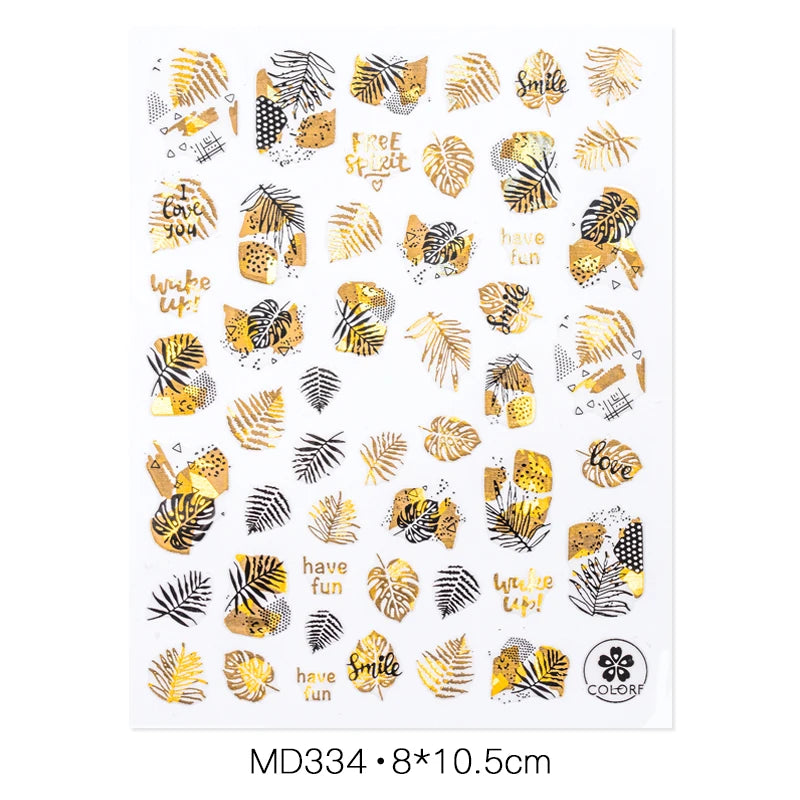 Gold Aluminum Foils 3D Mesh Nail Stickers Stripe Line Nail Art Decal Wraps Slider Manicure DIY Nail Art Decoration Accesorios