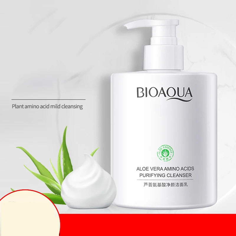 Amino Acid Facial Cleanser 500g Girls Moisturizing Oil Control Moisturizing Aloe Facial Cleanser Men