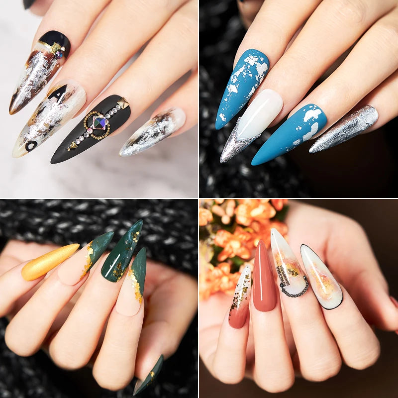 Gold Aluminum Foils 3D Mesh Nail Stickers Stripe Line Nail Art Decal Wraps Slider Manicure DIY Nail Art Decoration Accesorios