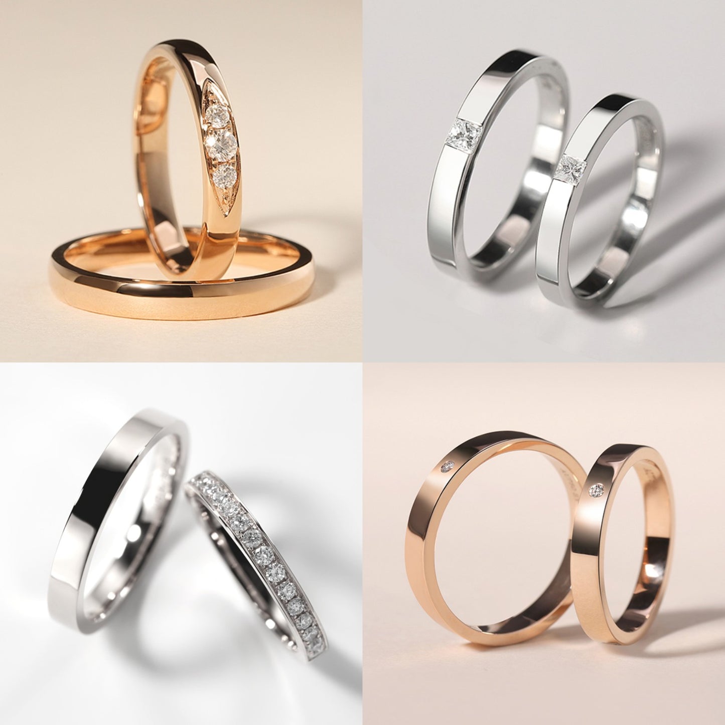 Fashion Jewelry  Platinum 950 Ring Band Couple Rings Men Women Wedding RIng Set Fine Jewelry