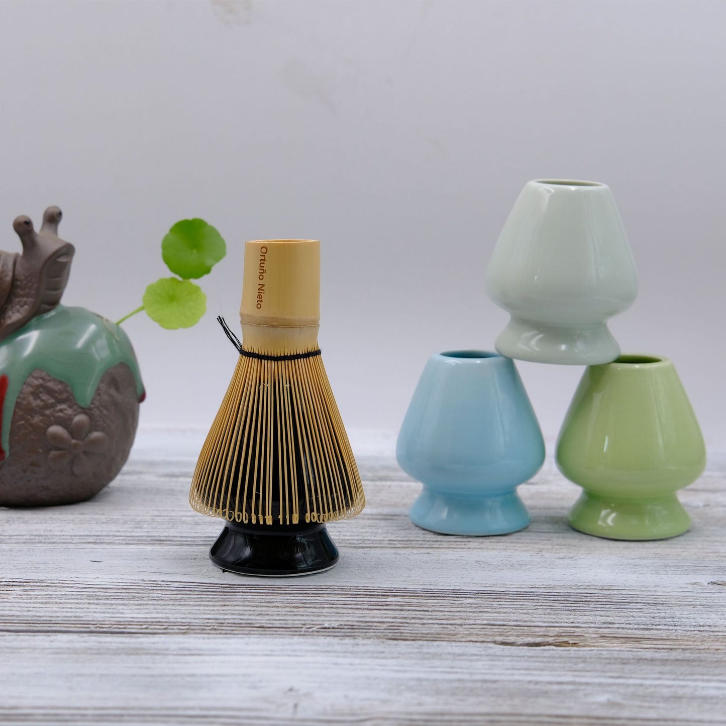 Custom Logo Japan Chasen 100 Pongs Stand Spoon Matcha Green Tea Powder Bamboo Matcha Whisk Set