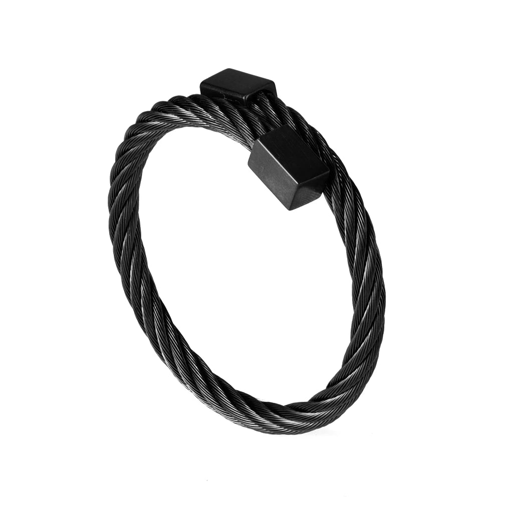 Luxury Roman Number Charm Woven Stainless Steel Bracelet Hip Hop Men Jewelry Gold Color Jewelry for  Men Pulseira Bileklik