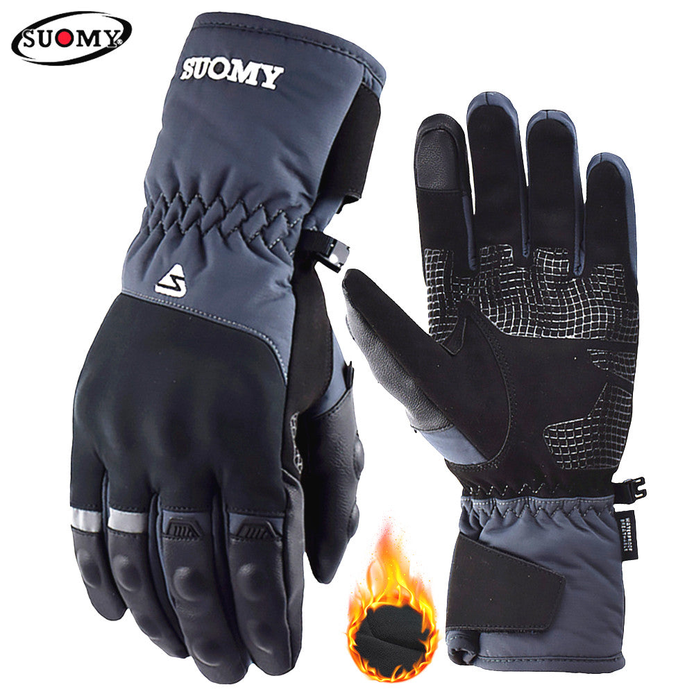 SUOMY 100% Waterproof Motorcycle Gloves Winter Warm Moto Protective Gloves Touch Screen Gant Moto Guantes Motorbike Riding Glove